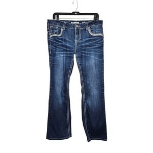 Charme‎ Denim Jeans Bootcut Embellished Pockets Dark Wash Women's Size 31